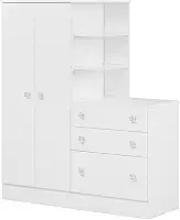 Guarda Roupa Roupeiro com Cômoda Doce Sonho Qmovi Branco