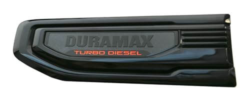 Image of Pair Set Turbo Diesel Emblems Side Vent Logo Compatible with 2020-2025 Sierra 1500 Dura-max Turbo Diesel Badge Kit 86532091 (Glossy Black)