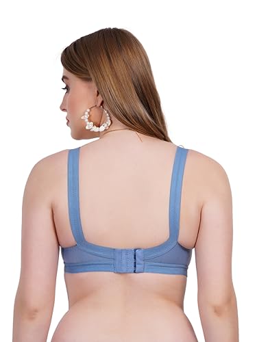 Image of Women Non Padded Bra in B & C Cup - Made of Pure Cotton Full Coverage Non Wired Soft Cup for T-Shirt Saree Dress Sports Garment for Daily Use Everyday