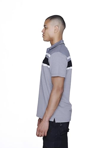 Image of SANE ORIGINALS T-Shirt for Men with Pocket || Textured Striped Polo for Men