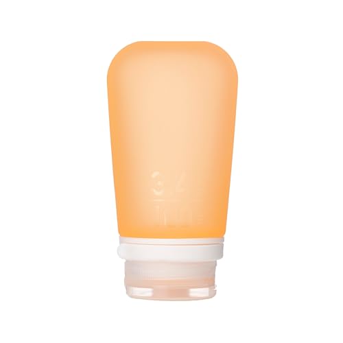 Image of humangear GoToob+ (Large) | Refillable Silicone Travel Bottle | Locking Lid | Food-Safe Material | Orange, Large (3.4 fl.oz.; 100ml)
