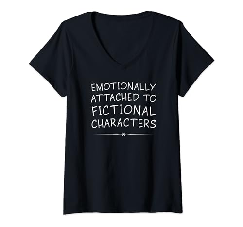 Funny Fiction Book and Reading Lovers Cute Literature Quotes V-Neck T-Shirt