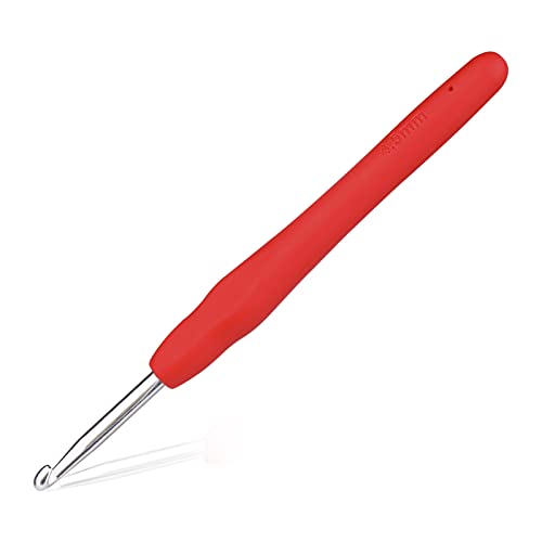 4.5 mm Crochet Hook Ergonomic Handle for Arthritic Hands Extra Long Knitting Needles for Beginners and Crocheting Yarn (4.5 mm)