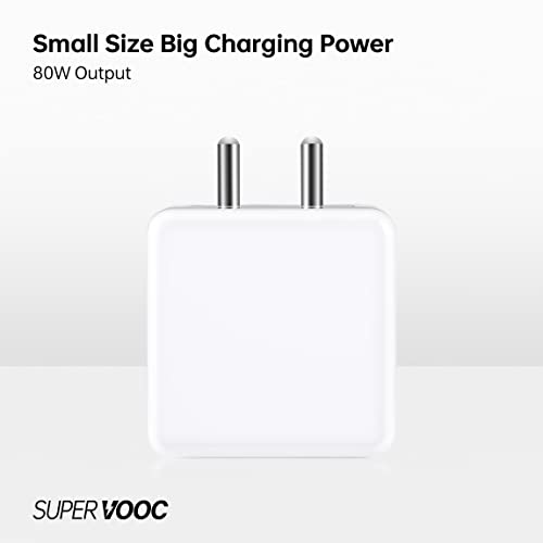 Image of Oppo Original (6 Months Offical Warranty) Supervooc 80W Super Flash Charger Compatible for Oppo Reno 8 Series,Oppo F23 and Other Android Phones Supporting Vooc Charging-White, ?USB, White
