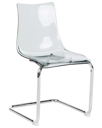 Beliani Esszimmerstuhl 2er Set Kunststoff transparent schwarz Freischwinger Marshall