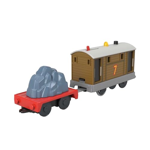 Locomotora Toby motorizada Thomas & Friends HTN30 con vagón de carga conectable para niños 8