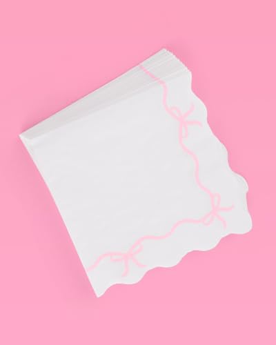 xo, Fetti Pink Bow Napkins - 3-ply, 25 pcs | Baby Shower Decorations, Spring Girl Birthday, Girls Just Wanna Be One, Tying the Knot Party Favors, Coquette Graduation, Bachelorette Decor