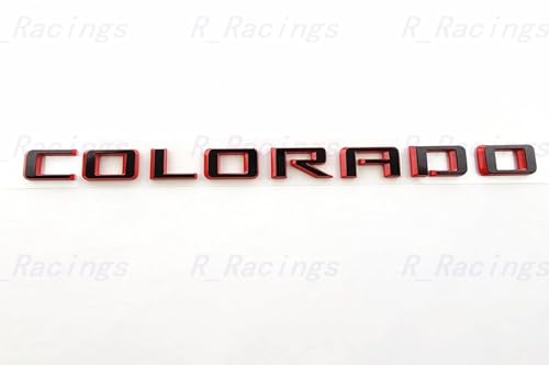 Image of 4Pc 2015-2022 Colorado V6 Body Fender Tailgate Side Emblems 3D Badge Logo Truck Nameplate Sticker Letter 85594766 Replacement for Colorado (LT Version Redline)