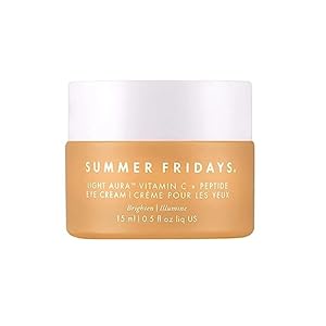 Summer Fridays Light Aura Vitamin C + Peptide Eye Cream – Brightening Under Eye Cream – Illuminating and Hydrating Eye Cream for an Illuminated Appearance (0.5 Fl Oz)