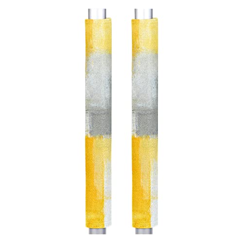 Yellow Grey Art Painting Refrigerator Door Handle Covers Set of 2 Modern Kitchen Appliance Decor Handles Keep Fridge Oven Microwave Dishwasher Clean from Smudges Drips Food Stains Oil