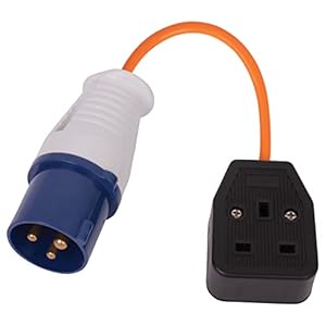 GADLANE Fly Lead 16amp to 13amp Adapter – 16amp Plug to 16amp Socket Fly Lead Converter for an Easy Electric Hookup…