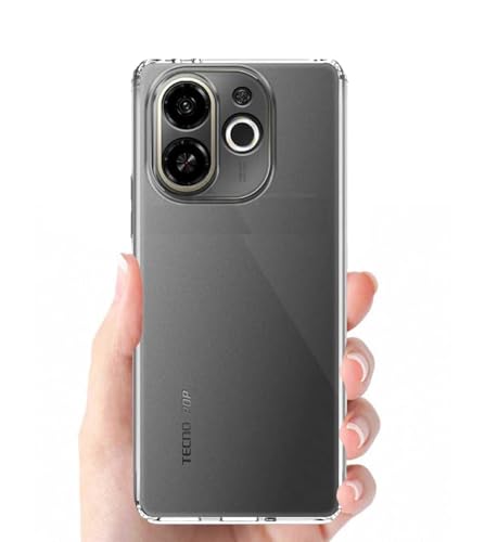 Image of COVERBLACK Flexible Rubber Case Back Cover for Compatible Model with Tecno Spark 30C 5G / KL8h - Transparent
