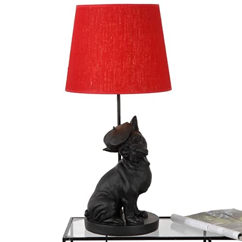 Lampe Chien AMADEUS rouge : illuminez votre table de chevet avec élégance