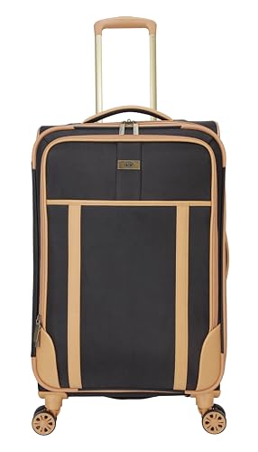 Image of Dockers Seahorse Softside Expandable 8-Wheel Spinner Travel Checked Luggage, 24-Inch, Black