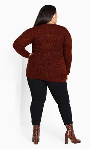 Image of Avenue Women's Plus Size Cardigan - Amber Boucle