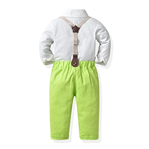 Kids Boys Gentleman Long Sleeve Pants Outfits Button Down Lapel Shirt Suspender Pants Handsome Clothes For Toddler Boys2