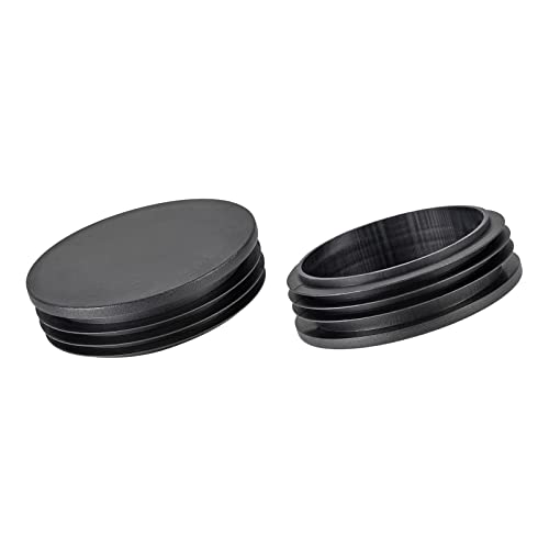 Image of METALLIXITY Round Post End Caps (3.94 inchx1.1 inch) 2pcs, Plastic Tubing End Cap Plug - for Decoration Furniture, Handrail Stair, Black