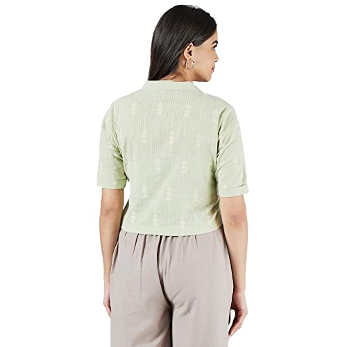 Image of Haute Curry by Shoppers Stop Solid Lapel Collar Regular Womens Tunics & Tops