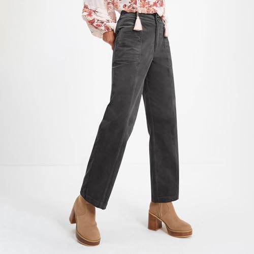 Womens Corduroy Pants Trendy Straight Leg High Waisted Work Pants Trousers Ladies Elastic Waist Pants with Pockets3