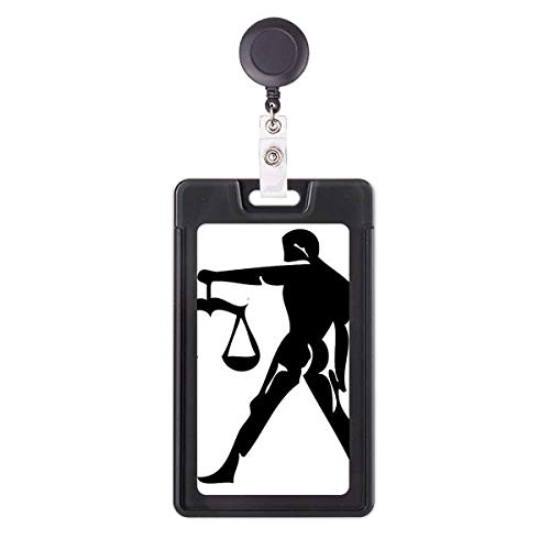Porte-badge rétractable Balance constellation du zodiaque pour cartes et clés