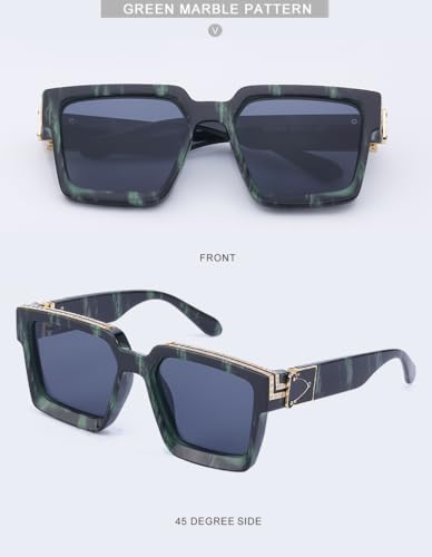 Image of Luxury Eyewear, Designer Square Sunglasses, UV 400 protection, Thick and strong Frame, for Men and Women