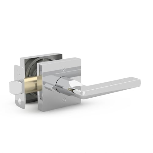Image of Mega Handles Prime Privacy Lever Door Handle for Hallway, Closet and Bathroom, Keyless Design Door Levers, Fits All Standard Door Sizes, Covered Screws Included - Polished Chrome (1 Pack), 5 inch