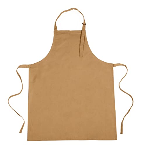 BIDBI Delantal orgánico y de comercio justo, arena, Delantal de comercio justo y orgánico