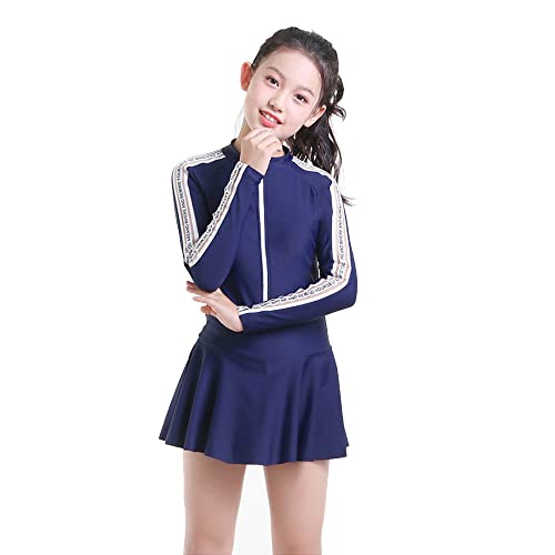 Image of Vivobiniya Big Girl one Piece Swimsuits Teens Long Sleeve Swimwear upf50+