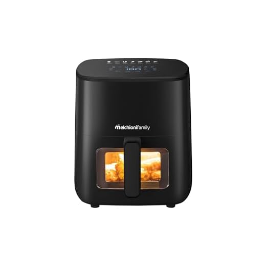 Melchioni Family | Marianna New, Friggitrice ad Aria 5L, Compatta, Touch Display, 7 Programmi, Antiaderente, Timer 60 Min, Temperatura 80°-200°C, Controllo Cottura Senza Aprire lo Sportello