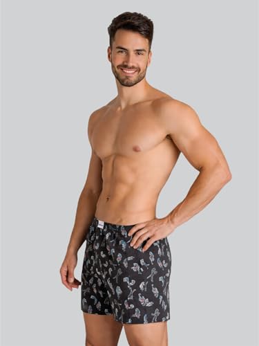 Image of Lux Champion Men's Super Combed Mercerized Cotton Printed Boxer Shorts (Pack of 2) | Comfortable & Breathable for Summers | Dual Side Pockets with Security Zip (Color and Print May Vary)