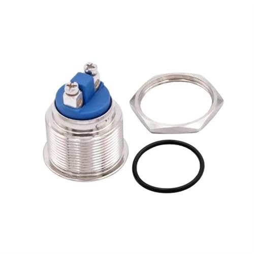 Luz indicadora LED de metal 22mm azul 12V con terminal de tornillo para panel 3