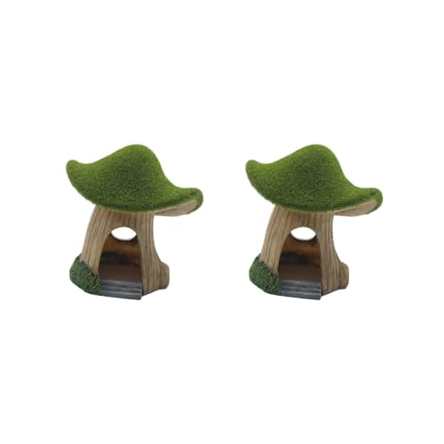 2のセット水族館のキノコハウス隠れ家風景装飾テーブル爬虫類スタイルA