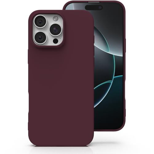Zuvirelx Silicone Case for iPhone 16 Pro Max Soft Grip Thin Minimalist Shockproof Non-Slip Pocket-Friendly - Burgundy