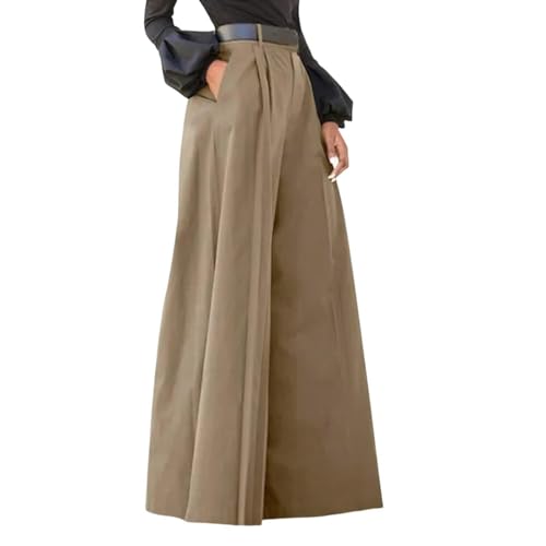 Womens Casual Wide Leg Pants High Waisted Loose Trousers with Pockets Lounge Comfort Baggy Flares Pants for Women