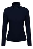 Dieses Basic Shirt mit langen Ärmeln und Rollkragen bietet eine weiche und bequeme Baumwollqualität. Die dehnbare Rippstruktur schmiegt sich eng an den Körper an und formt eine feminine Silhouette.