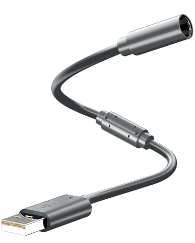 TriverseTech USB Breakaway Cable for Xbox 360 Controller, Logitech G920, Logitech G923 G27 G29, Thrustmaster 458 Spider, RockSmith Cable - Xbox to USB Adapter (1, Grey)