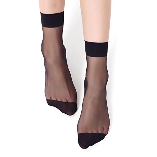 Eralove 10 Pairs Women's Nylon Ankle Short Sheer Socks