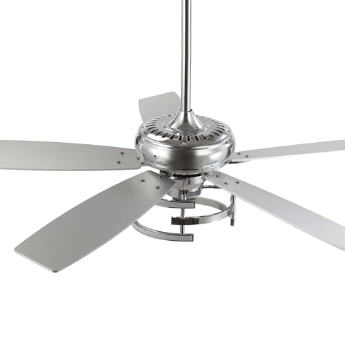 Image of Ceiling Fans with Lights and Remote - Modern Silver Ceiling Fan with 3CCT, 6 Speeds, Quiet, Dual-Sided Reversible Blades Indoor Outdoor Chandelier Fan for Bedroom Living Room