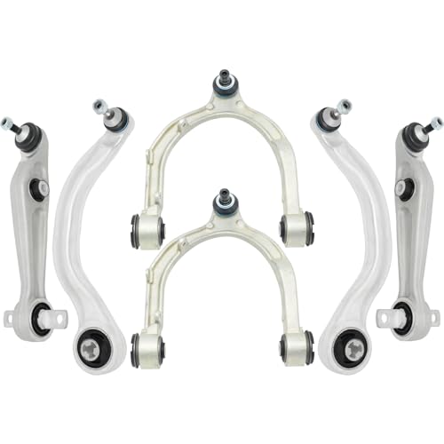 6Pcs Front Upper Lower Control Arm w/Ball Joint Kits Compatible With 2017-2021 Tesla Model 3，Part Number 104434100C,104435400A,104435900A