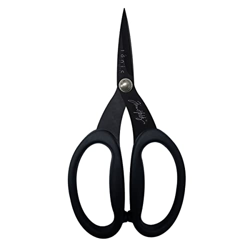 Tonic Studios PC-817 Tim Holtz Small Titanium Scissors - 7 Inch Mini Snips With Micro Serrated Blade - Non Stick Craft Tool thumb #1