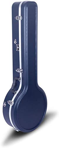 Image of Crossrock ABS Molded Banjo Case for 5-String Resonator & Gibson Tenor | Backpack Style, Locking Latch, Plush Interior - Lightweight Hardshell Protection-Blue (CRA861BJBL)