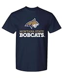 NCAA Officially Licensed Apparel Montana State University Gameday MSU Bobcats Logo Unisex T-Shirt Montana04T Navy Large