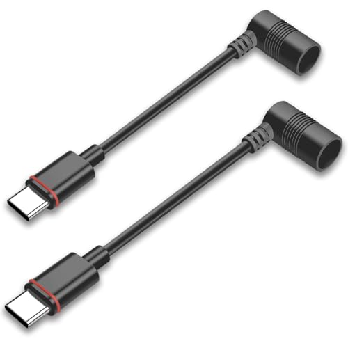 VERVERAY 2PCS Barrel Plug to USB-C Adapter for Ring USB C Outdoor Cameras Barrel Adapter Compatible with Ring Solar Panel for Stick Up Cam and Spotlight Cam Pro Black