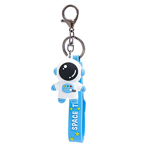 Porte-Clés Astronaute de l'Espace Porte-Clés Dessin Animé Créatif Porte-Clés Époxy Porte-Clés en Alliage Antirouille Porte-Clés Portable avec Cordon pour Clés, Sacs à Dos et Voitures 1 Pièce (Bleu) Cover