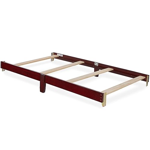 Image of Dream On Me Mini Crib Bed Rail in Cherry, Converts Mini Cribs to Twin Size Beds, Solid Wood Construction