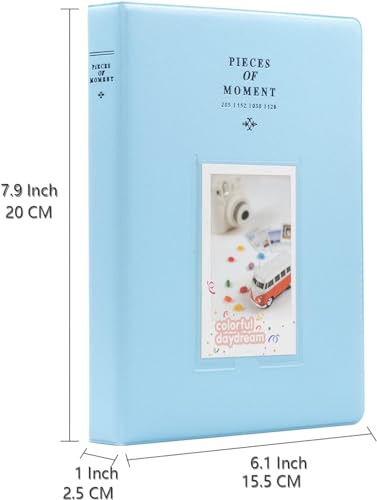 Image of ZENKO 64 Pockets Photo Album for Fujifilm Instax Mini 12 11 9 8 40 Evo Liplay 7S Instant Camera /Mini Link Printer, Polaroid Snap Touch PIC-300 Z2300 Mint Zip Instant Camera Printer (Blue)