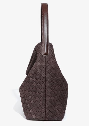 Woven Bags Women Slouchy Woven Suede Tote Bag Trendy Suede Hobo Purse Vintage Satchels Handbag for Work Travel2