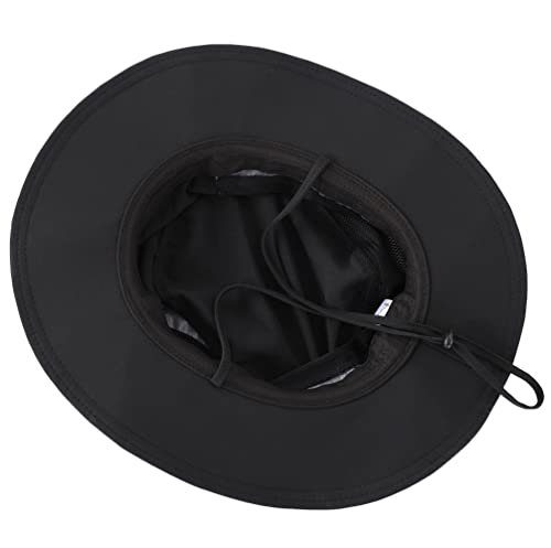 Connectyle Chapéu de sol masculino Boonie com proteção UV, pesca, caminhada, acampamento, Preto, G