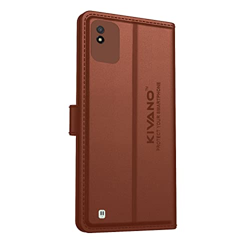 Image of KIVANO Compatible with Realme Narzo 50i Flip Cover | Leather Finish | Inside Pockets & Inbuilt Stand | Shockproof Wallet Style Magnetic Closure Back Cover Case