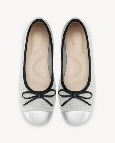 Women's Bow Ballet Flats - Round Toe Comfort Flats for Office/Daily Wear 5